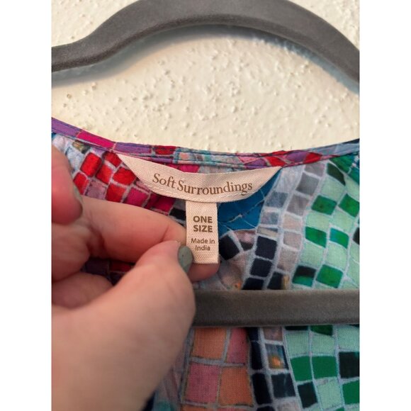 Soft Surroundings Marvelous Mosaic Kimono Top Duster Boho - Picture 5 of 6